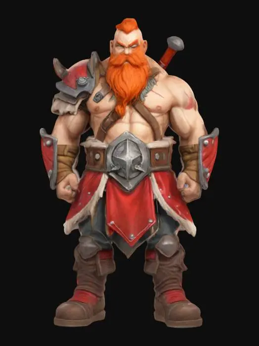 3D model for Warrior Dwarf