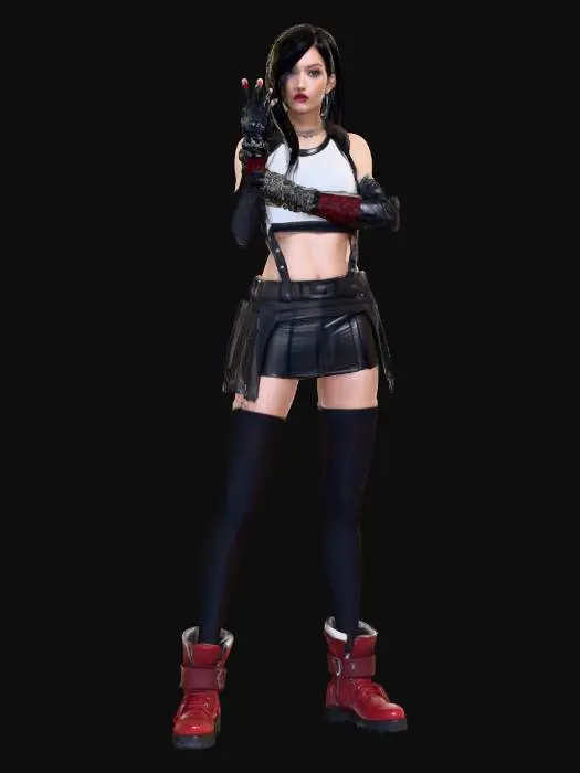 3D model for Tifa from Final Fantasy VII