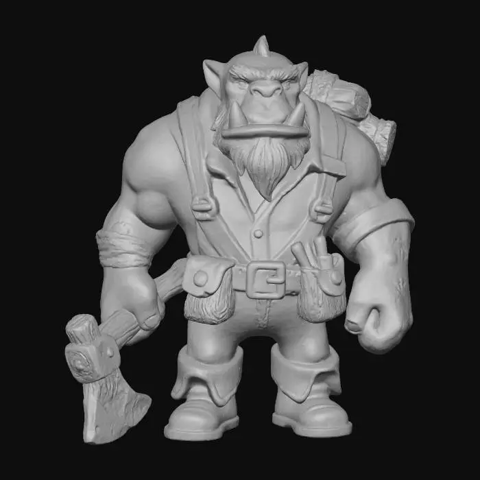 3D model for Orc Lumberjack Warrior
