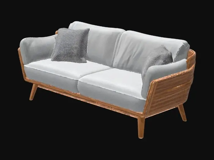 3D model for Mid-Century Modern Gray Sofa