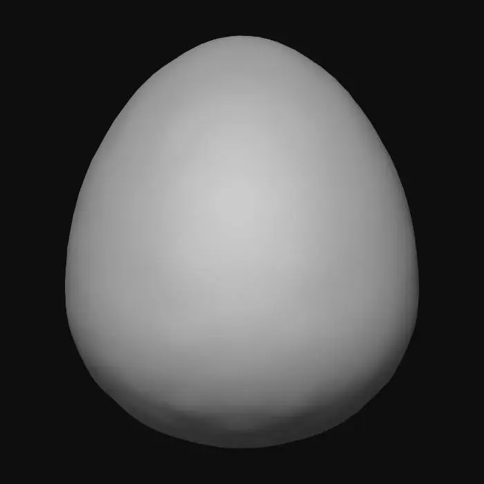 3D model for cave egg, darkish yellow - green in color, dotted with a lot of dark spots
