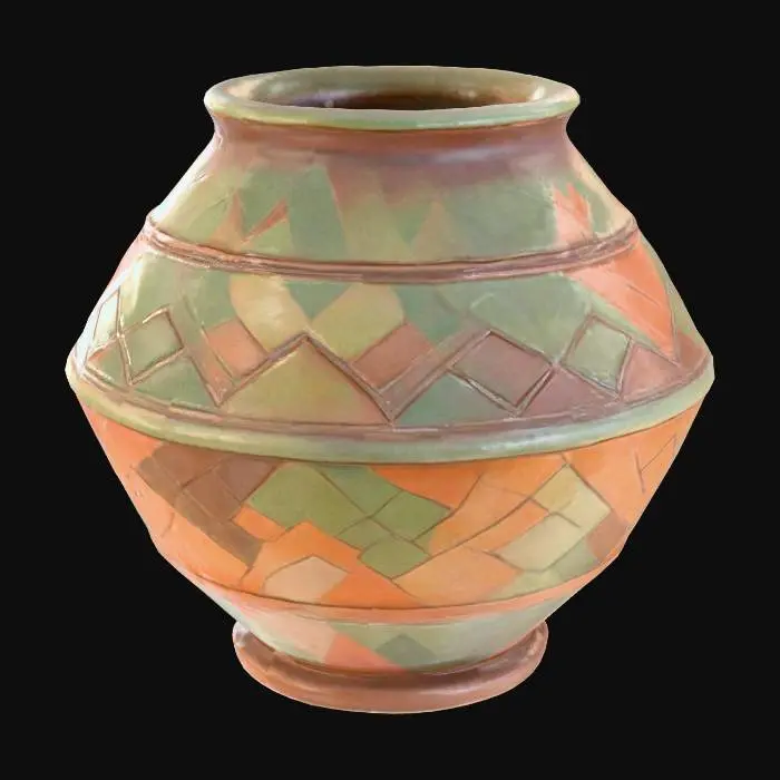 3D model for Painted ceramic pot