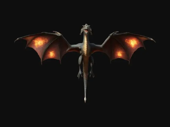 3D model for Dragon silhouette , high detailed head 