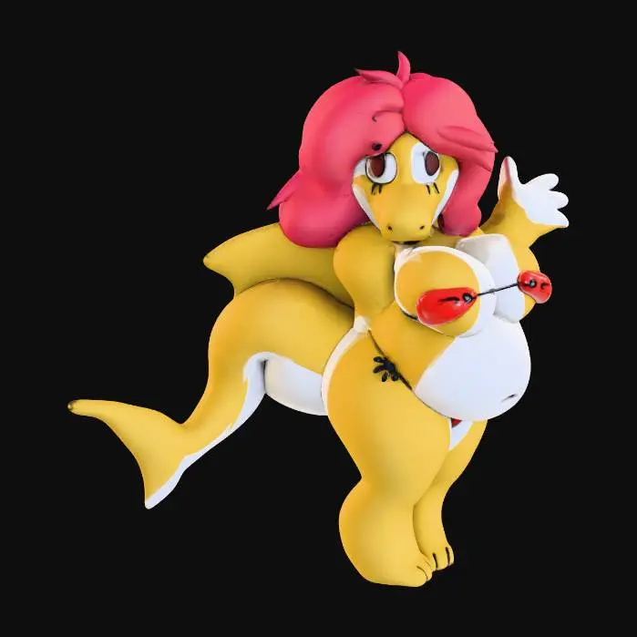 3D model for Pink-Haired Shark Lady