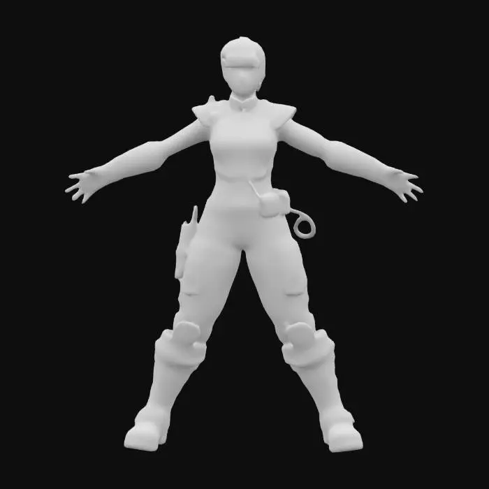 3D model for realistic human AAA videogame character, realism, high resolution, A-pose, arms out, feet apart, short hair, detailed face, steam punk style