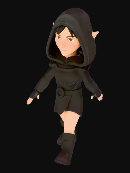 3D model for Female Elf Rogue