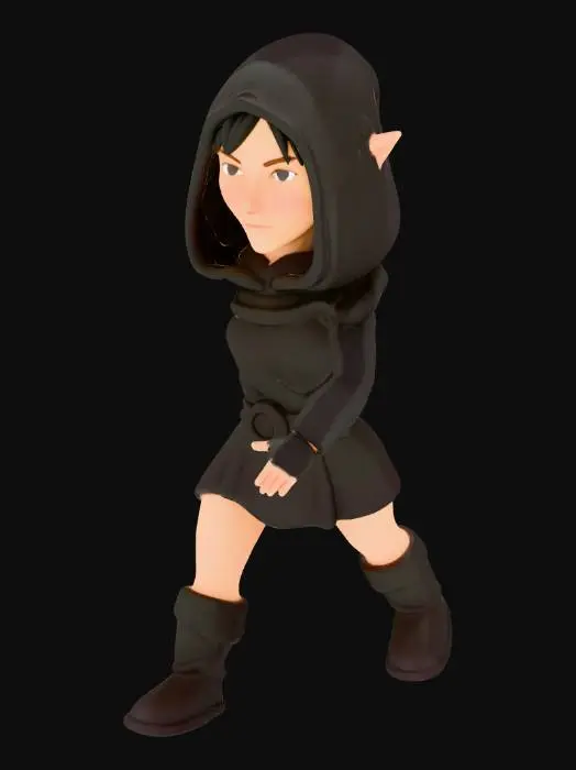 3D model for Female Elf Rogue