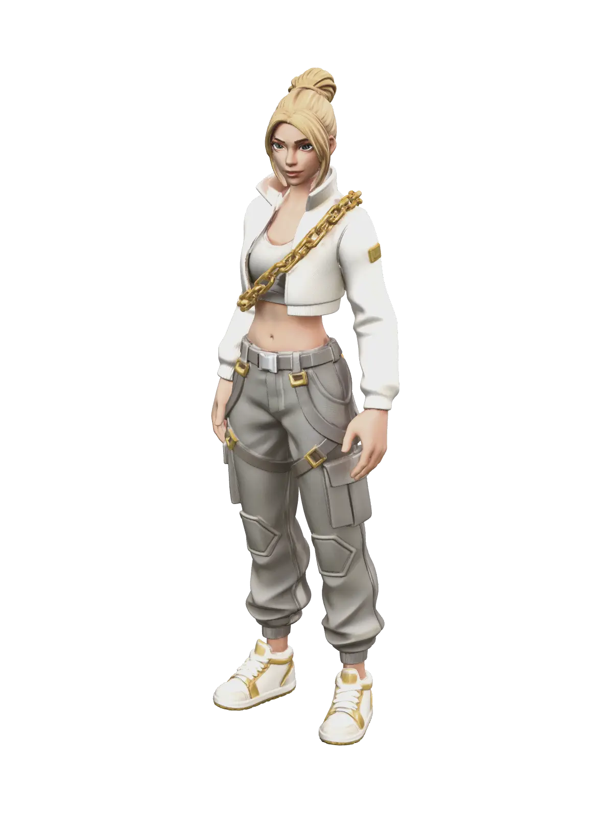 Stylized Aura Fortnite 3D model, vytvořený pomocí AI