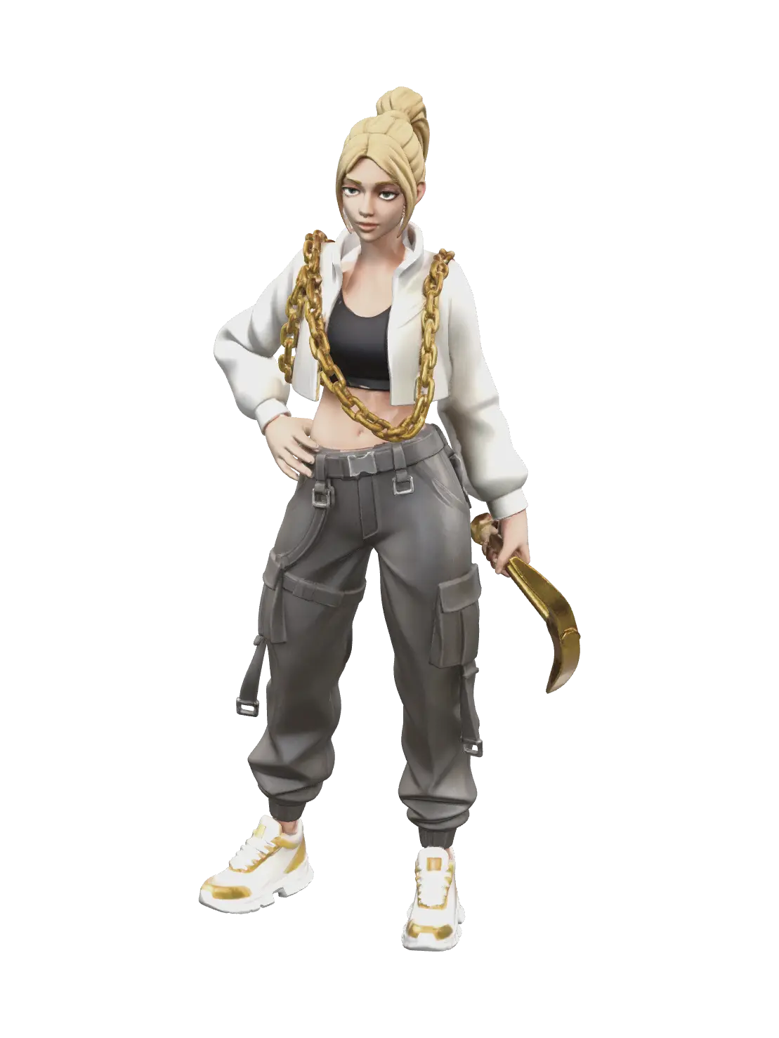 Realistic Aura Fortnite 3D model, vytvořený pomocí AI