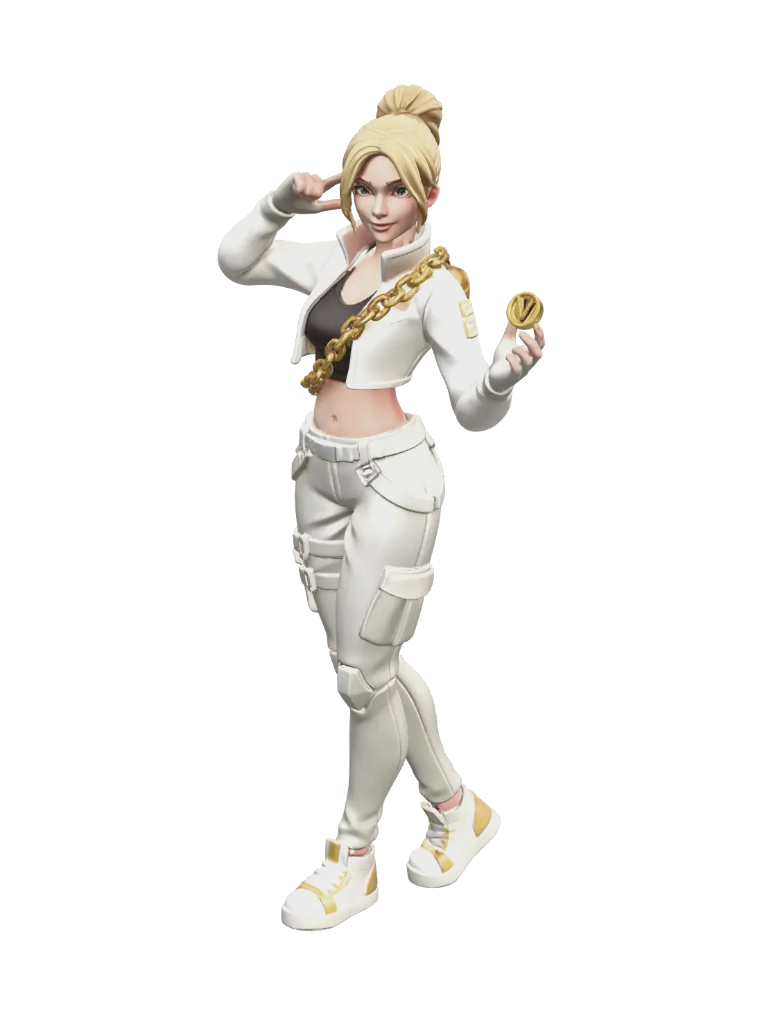 Aura Fortnite 3D model, vytvořený pomocí AI