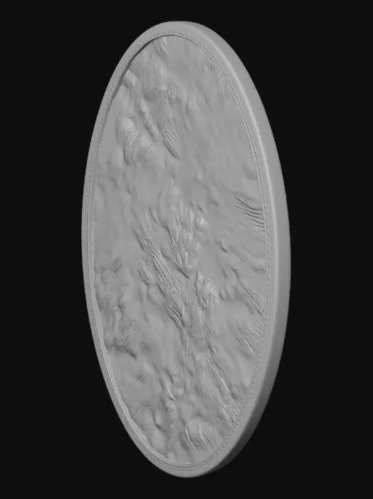 3D model for Oval Cowhide Patch Rug