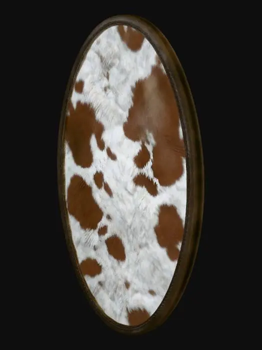 3D model for Oval Cowhide Patch Rug