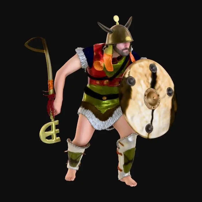 3D model for Viking Warrior cowhide shield.