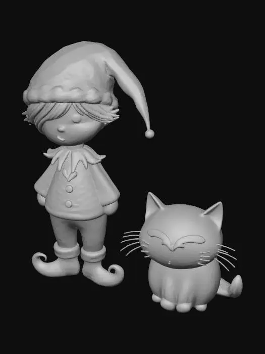 3D model for Elf and Cat