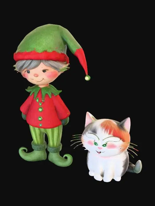 3D model for Elf and Cat