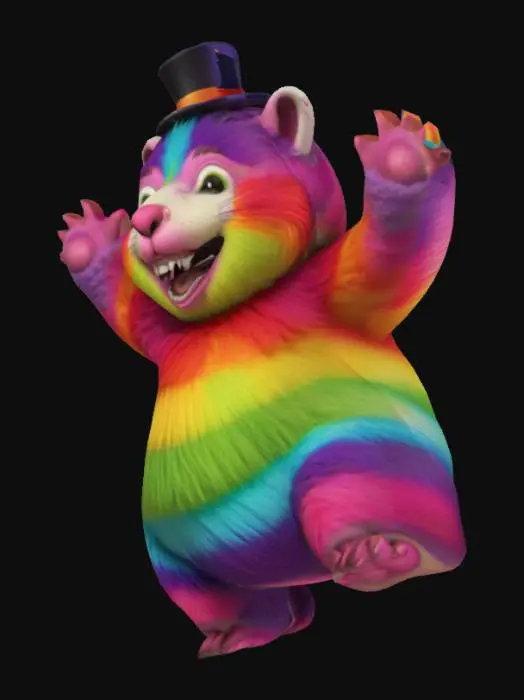 3D model for Rainbow Top Hat Wombat
