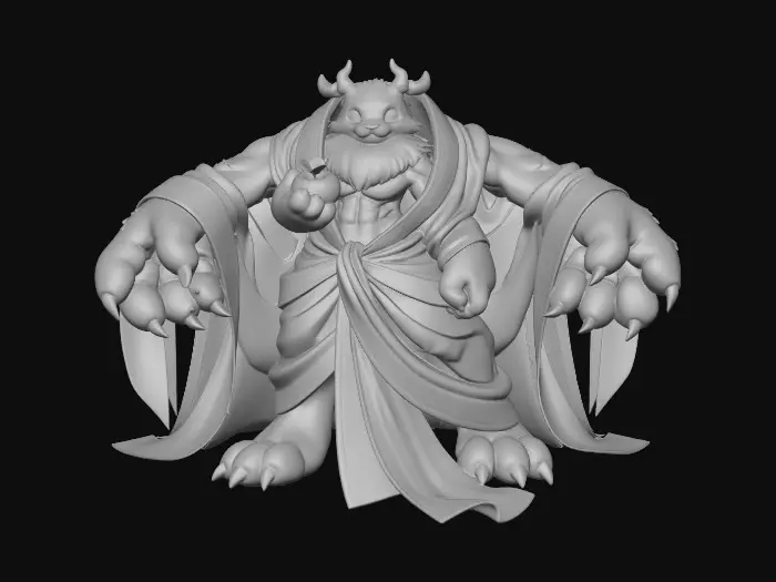 3D model for Silk merchant having a snack.