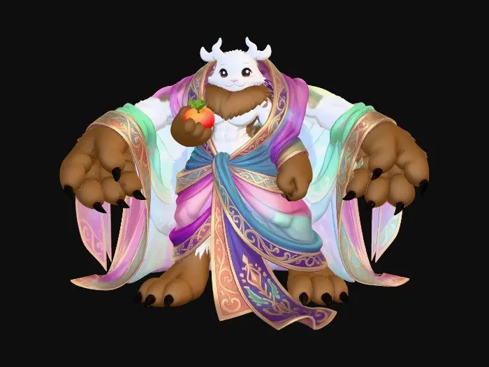 3D model for Silk merchant having a snack.