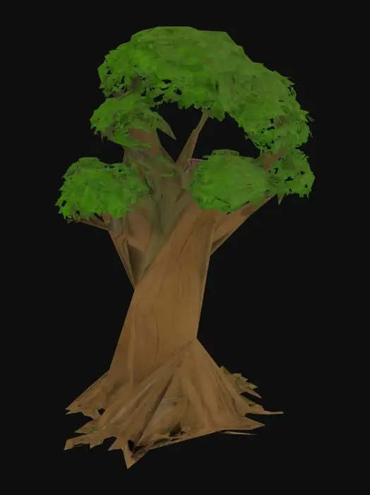 3D model for very complicated tree with a door in the trunk