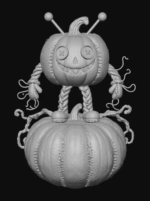 3D model for Knitted Pumpkin Creature, #Halloween2025#