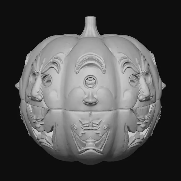 3D model for Wooden Pumpkin Faces, #Halloween2025#