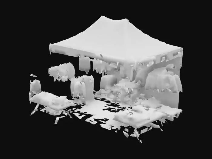 3D model for Outdoor, pop up shop in a park, for patagonia clothing