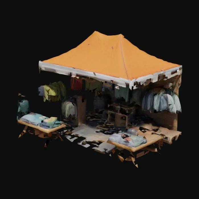 3D model for Outdoor, pop up shop in a park, for patagonia clothing