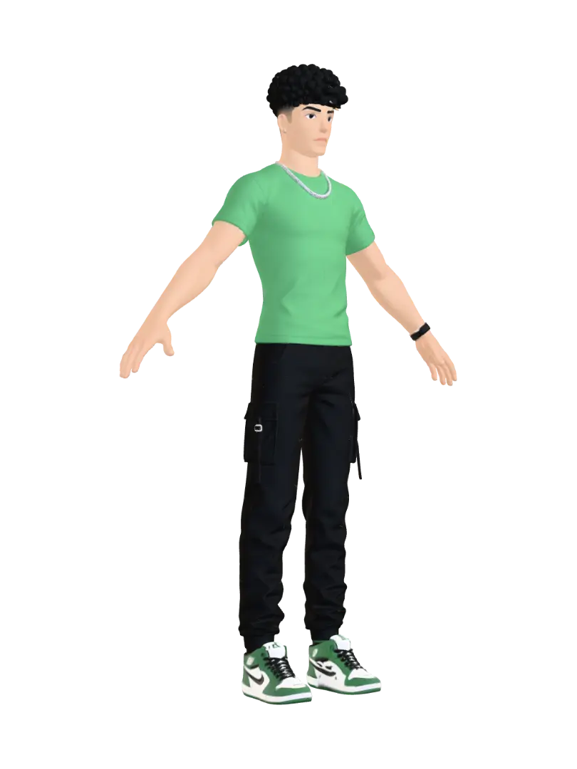 Emerald Striker 3D model, vytvořený pomocí AI