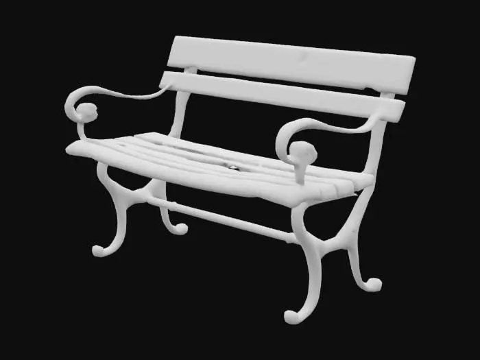 3D model for Rusty and scratched metal bench