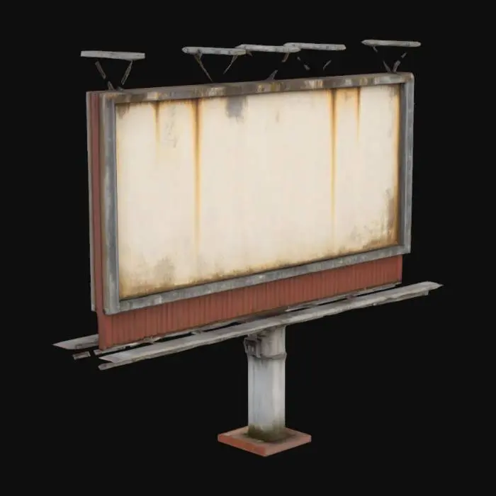 3D model for simple old rooftop billboard