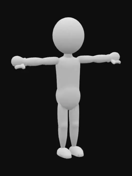3D model for Stick Figure Outline T-Pose