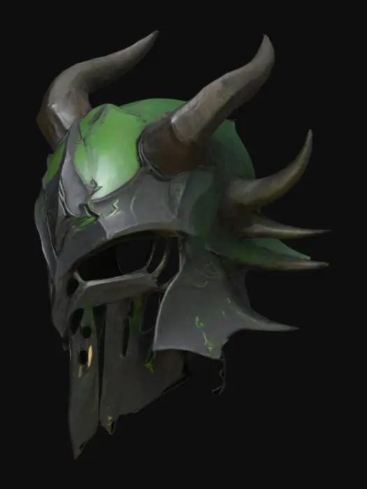 3D model for Demon hunter helmet, symmetrical, glyph ward