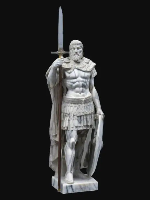 3D model for a marble statue of a Dacian warrior. ancient roman statue, Dacian wars