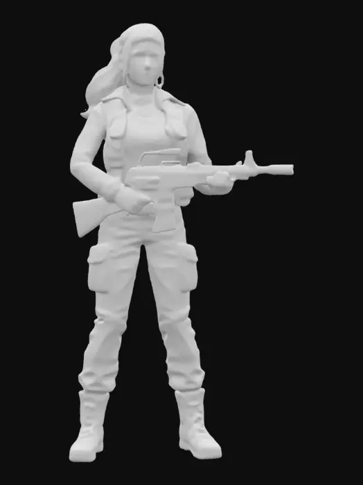 3D model for Army  Barbie