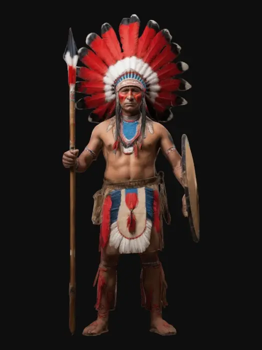 3D model for A Red Indian Chieftain in full Ceremonial Dress. Battle of the Bighorn