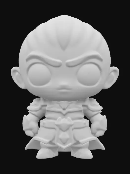 3D model for A White Walker from A Game Of Thrones. Chibi art style. Clearly defined features. Highly stylized. Highly detailed. All walls and features at least 2mm thick. Include bold, recessed features with a depth of at least 2mm. Maintain sharp, clean lines with no unnecessary fine or jagged edges. Design embossed features to rise at least 2mm above the surface. Recess etched details at least 2mm deep for clarity.