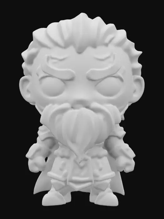 3D model for A White Walker from A Game Of Thrones. Chibi art style. Clearly defined features. Highly stylized. Highly detailed. All walls and features at least 2mm thick. Include bold, recessed features with a depth of at least 2mm. Maintain sharp, clean lines with no unnecessary fine or jagged edges. Design embossed features to rise at least 2mm above the surface. Recess etched details at least 2mm deep for clarity.