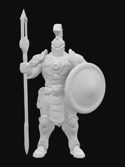 3D model for Futuristic Roman weaponry: a plasma-gladius with a glowing energy blade, a scutum shield reinforced with force fields and holographic insignias, and a pilum spear that transforms into a railgun. A cybernetic centurion wields these, clad in sleek, segmented power armor with glowing circuitry. Behind him, a laser-guided ballista and hovering war chariots engage in intergalactic battle, neon banners waving over a high-tech, war-torn battlefield, #ChronoForgeWeapon#