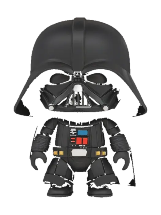 A Daft Vader for starters . .Chibi art style. Thick lines. Deep and bold embossed and… - Detailed-3D-modell, genererad av AI