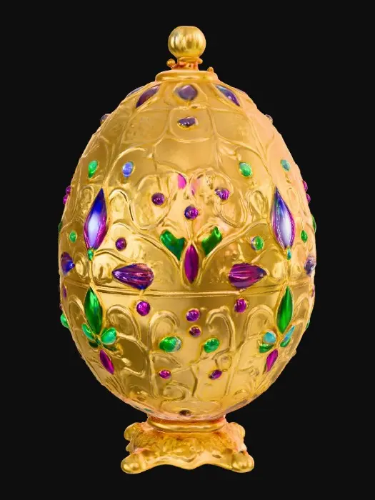 3D model for A golden faberge egg, #PBR#