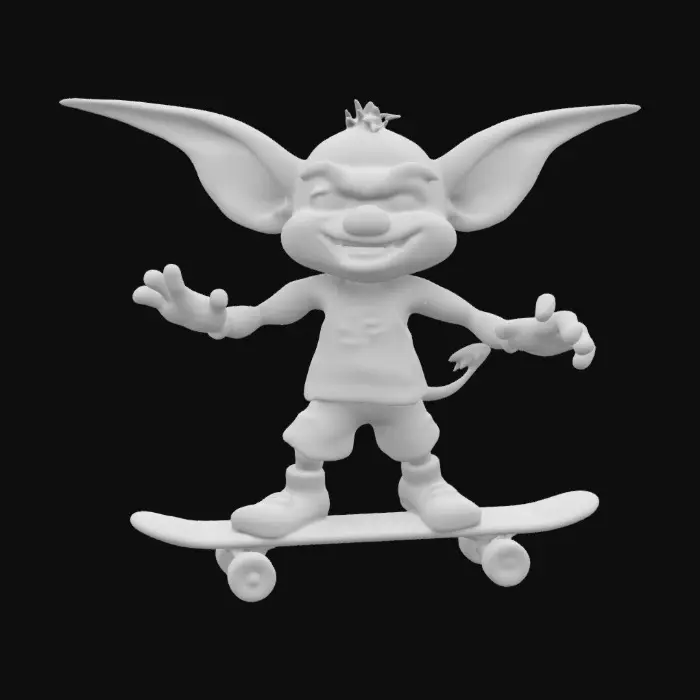 3D model for A Goblin, Skateboarding