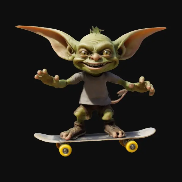 3D model for A Goblin, Skateboarding