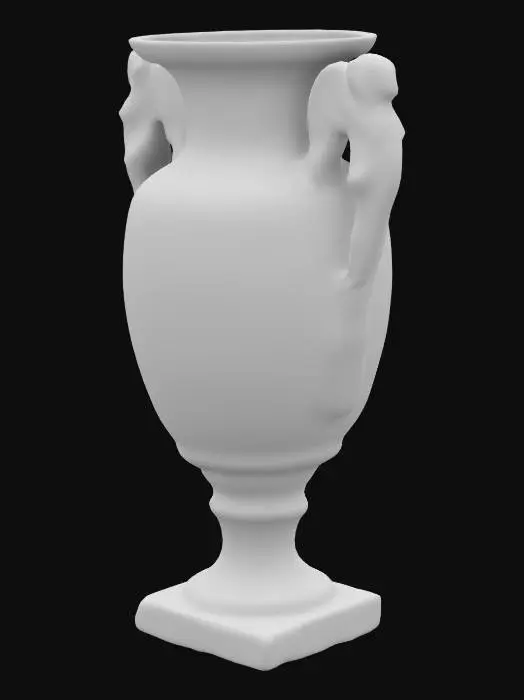 3D model for gaspo blu stile impero vase, ceramic, imperial style, gold details, 
