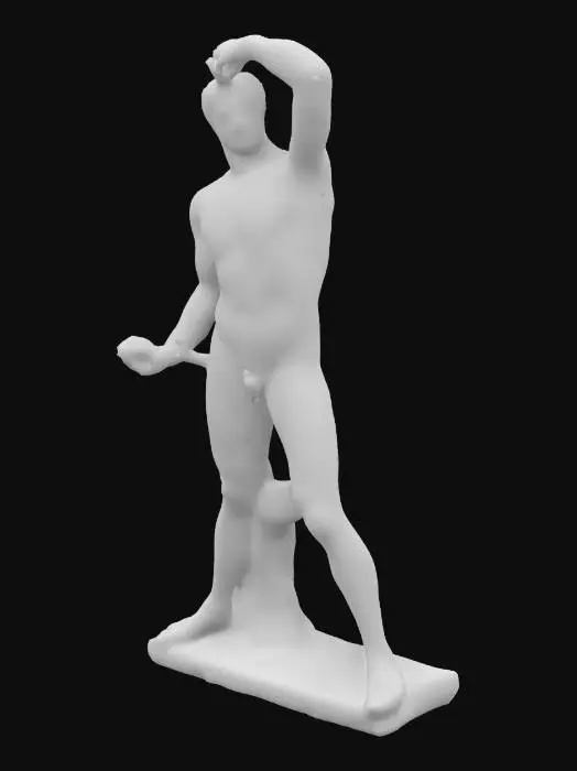 3D model for a higly detailed statue of a Boxer Resting, Canova Antonio Damosseno Creugante, white marble of carrara
