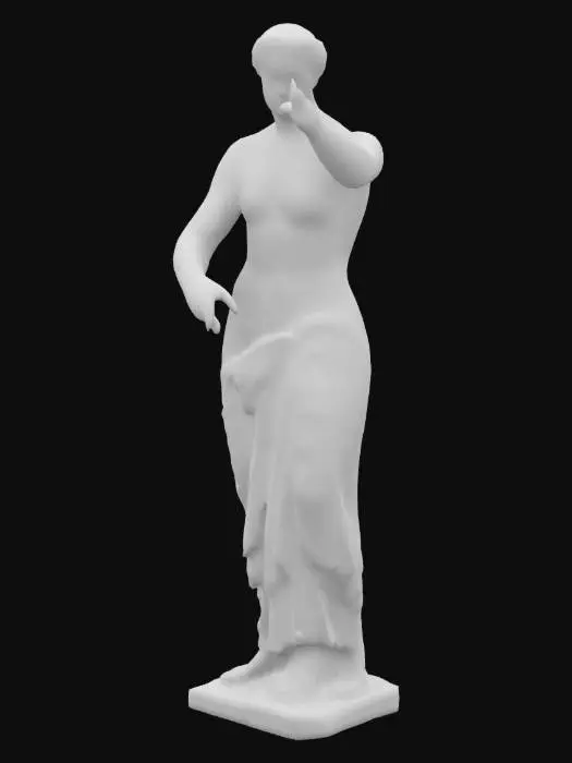3D model for a highky detailed statue of Aphrodite of Capua, classic statue, white marble of Carrara