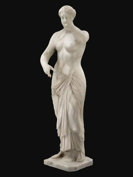 3D model for a highky detailed statue of Aphrodite of Capua, classic statue, white marble of Carrara