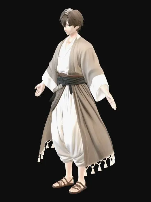 3D model for Wanderer in Tan and White