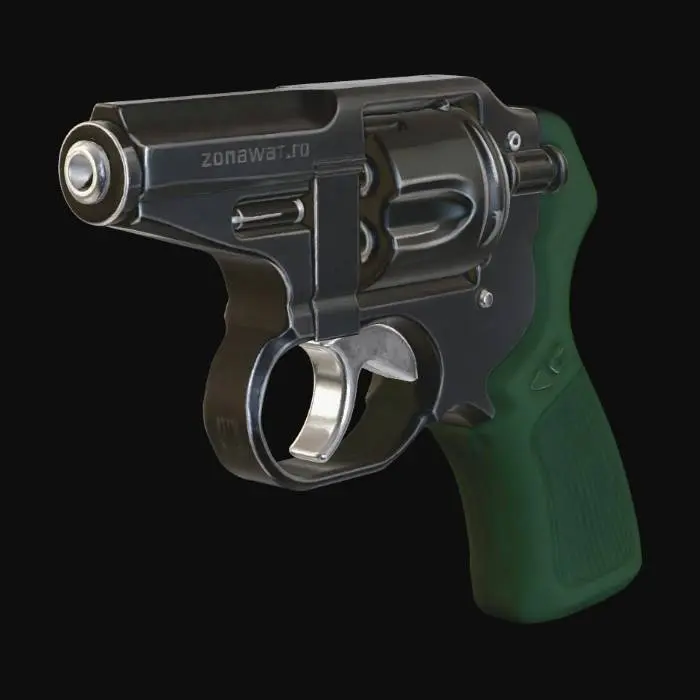3D model for Compact revolver with green grip