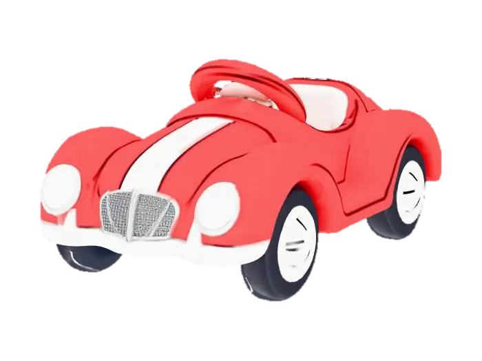 Red toy car - Automobiles model 3D, wygenerowany przez AI