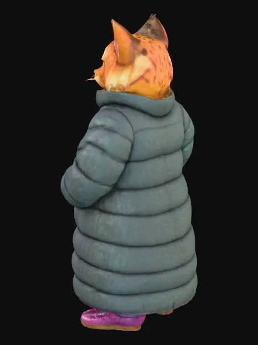 3D model for Lynx in a Puffer Coat